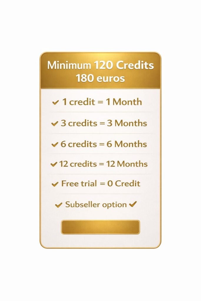 IPTV Reseller panel strong 8k 120 credits